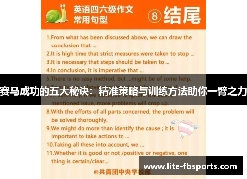 赛马成功的五大秘诀：精准策略与训练方法助你一臂之力